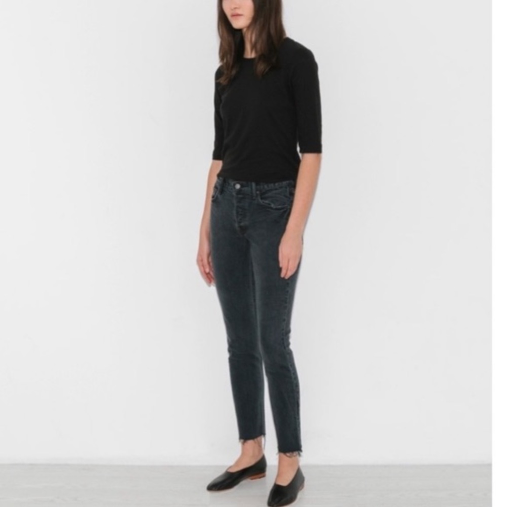 GRLFRND Yasmin Mid-Rise Crop Skinny jean in Color:Lust For Life